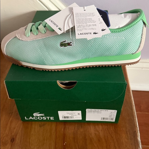 NWT in box Sz 9.5 Lacoste For FP Mvmt Club Low Sneakers green /off white combo - Picture 4 of 9